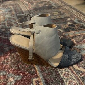 Stylish Gray Wedge Sandals